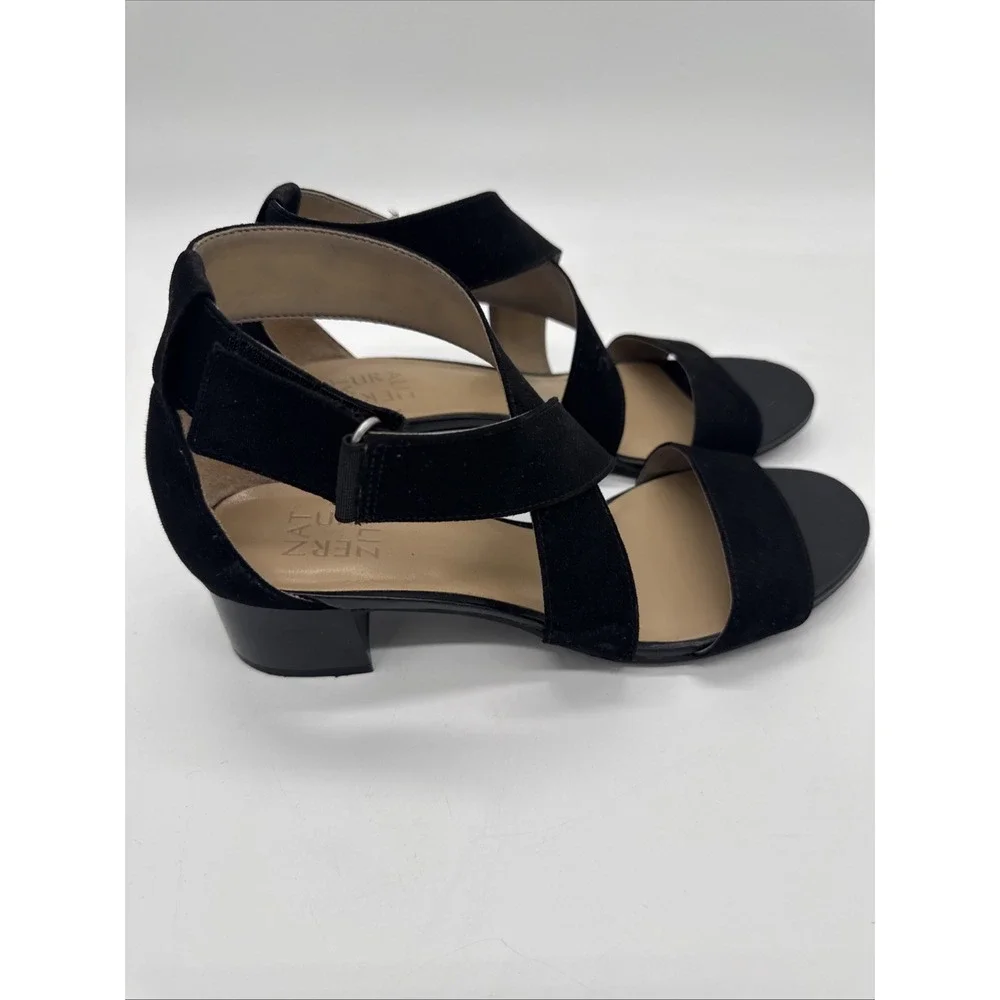 Naturalizer Adele Faux Suede Sandals Shoes -  Size 9 M - Black